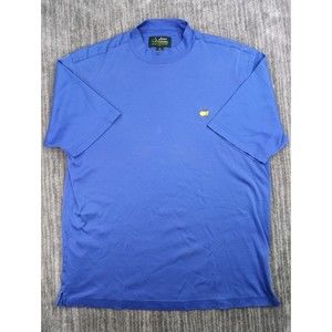 Masters T-Shirt Mens Large Blue Short Sleeve Pima Golf Embroidered Amen Corner